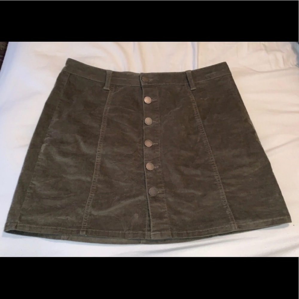 Green corduroy skirt